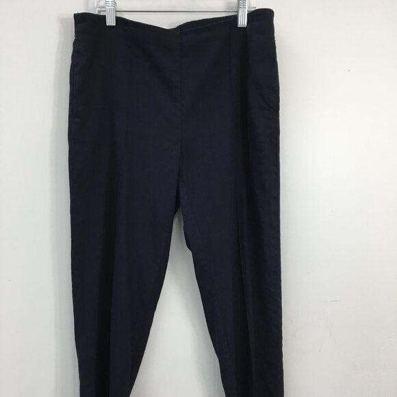 J.Jill Linen Stretch Navy Pull On Pants ants Size S GREAT Condition - Picture 1 of 7